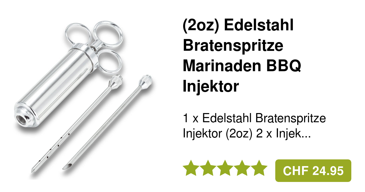Cabilock Bratenspritze 4-teilig | Fleischinjektions-Set Für Truthahn & Grill | Mit Präziser Dosierung