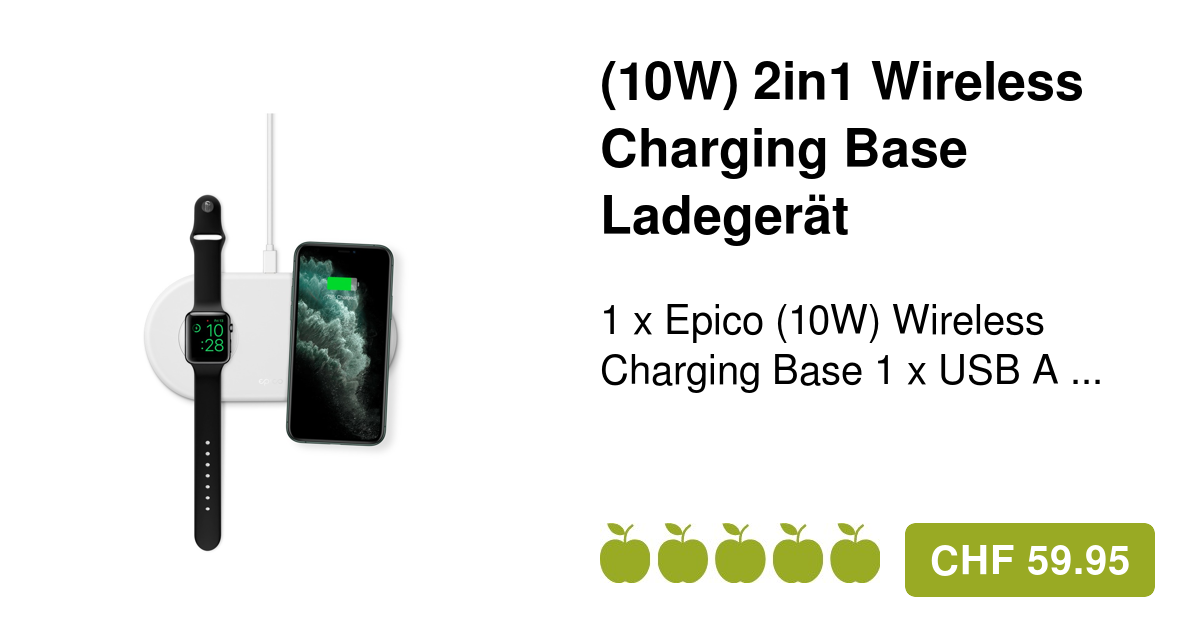 Epico (10W) 2in1 Wireless Charging Ladegerät Weiss