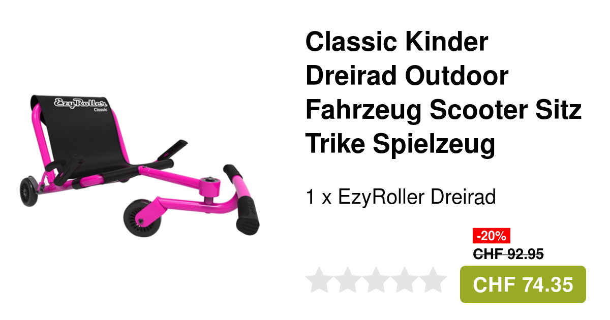 EzyRoller Classic Kinder Dreirad Fahrzeug Trike Pink