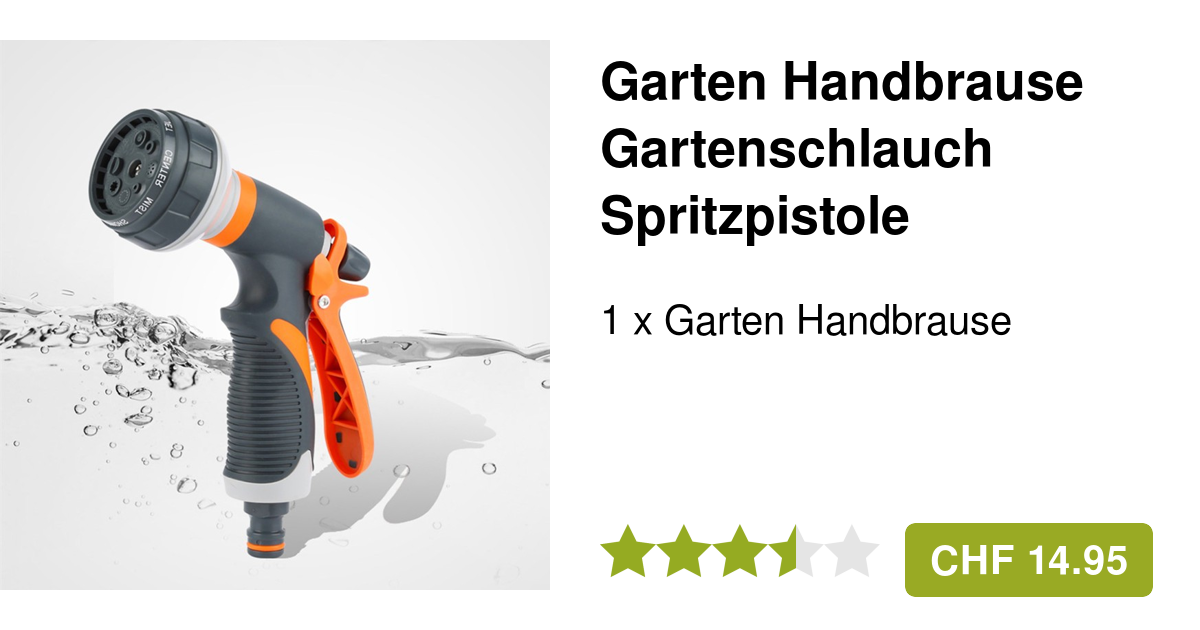 Garten Handbrause Spritzpistole mit 8 Funktionen