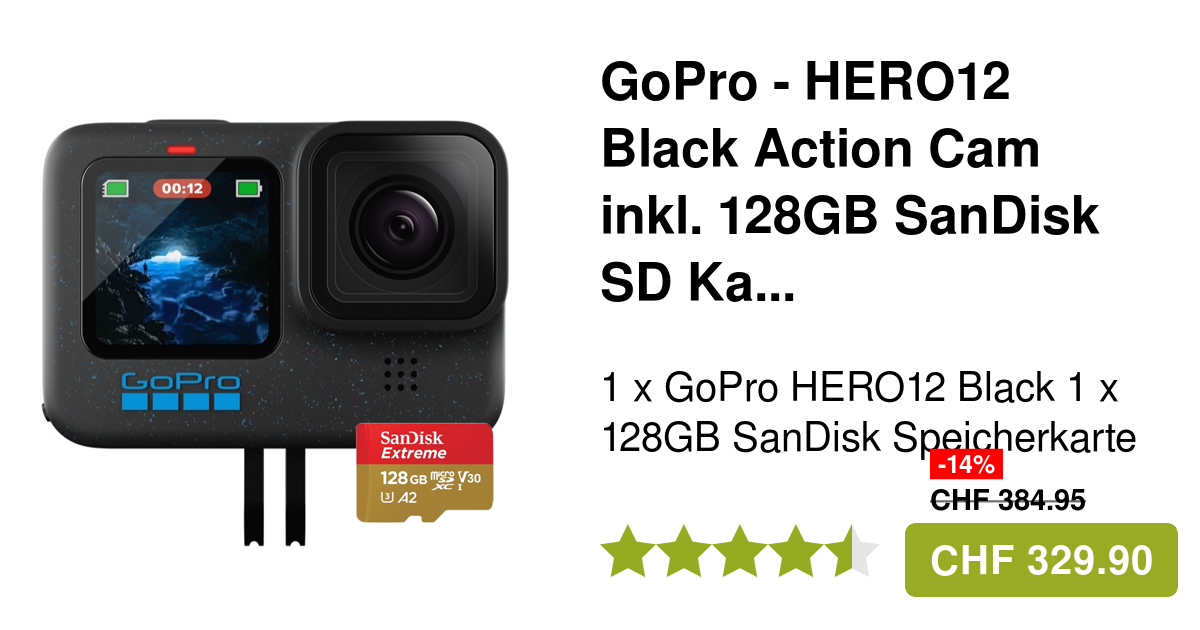 GoPro HERO12 Black Action Cam inkl. 128GB SD Karte