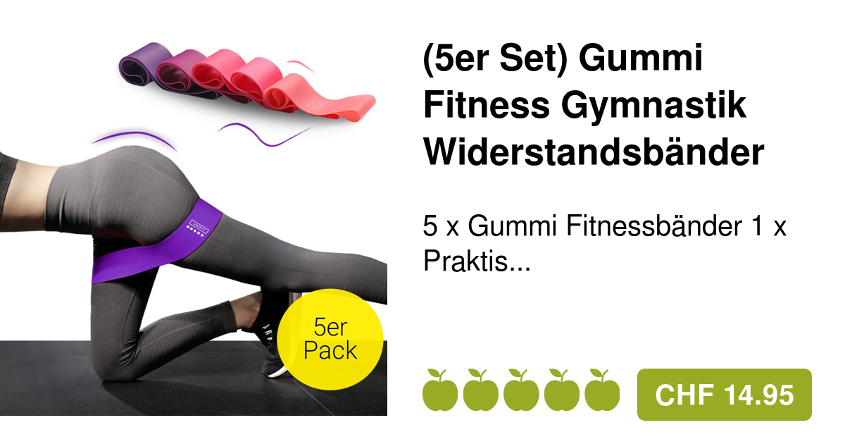 Becheln Widerstandsbänder Set - 5 Fitnessbänder Mit Tragetasche Für Yoga & Training