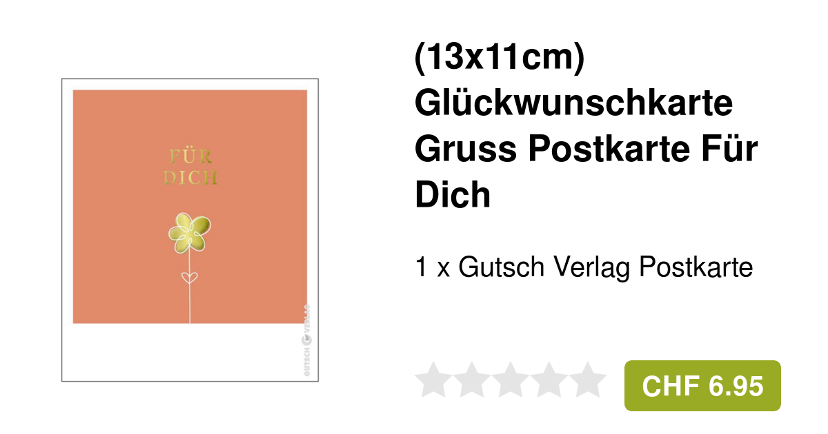 Gutsch Verlag Glückwunschkarte Postkarte Für Dich
