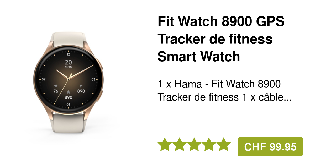 Hama Fit Watch 8900 GPS Montre intelligente en beige/or