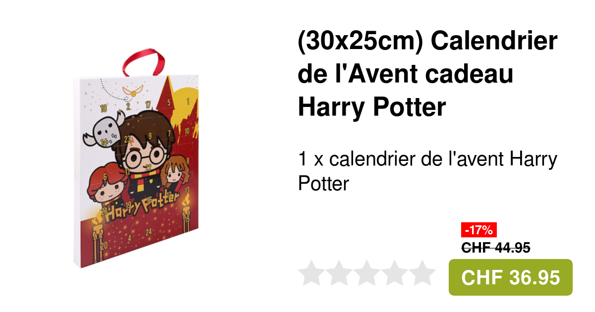 (30x25cm) Calendrier de l’Avent Harry Potter sous licence