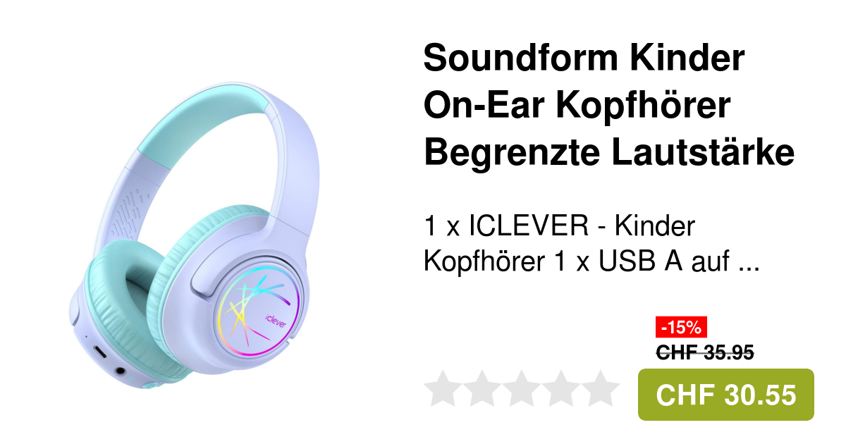 IClever Bluetooth Kopfhörer Kinder - CPC Zertifiziert 75/80dBA Limit