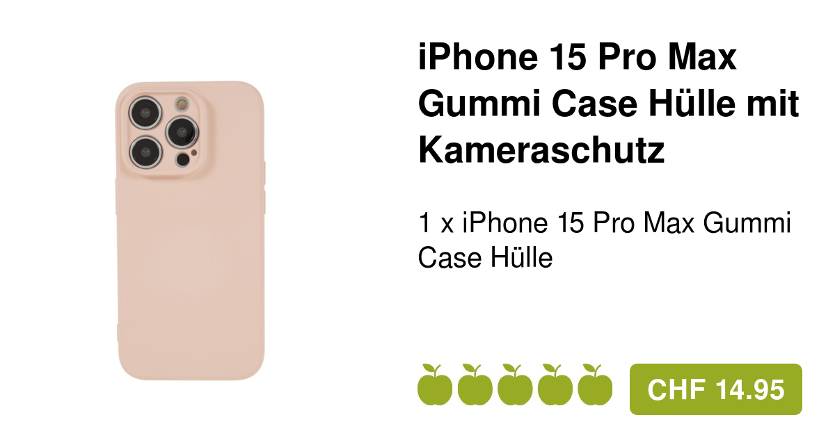iPhone 15 Pro Max Gummi Hülle Kameraschutz Rosa Matt