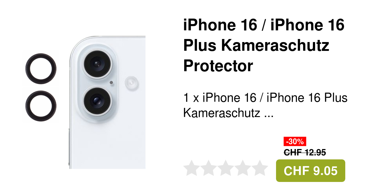 CACOE Kamera Schutzfolie IPhone 16/16 Plus - Anti-Kratz Schutzglas