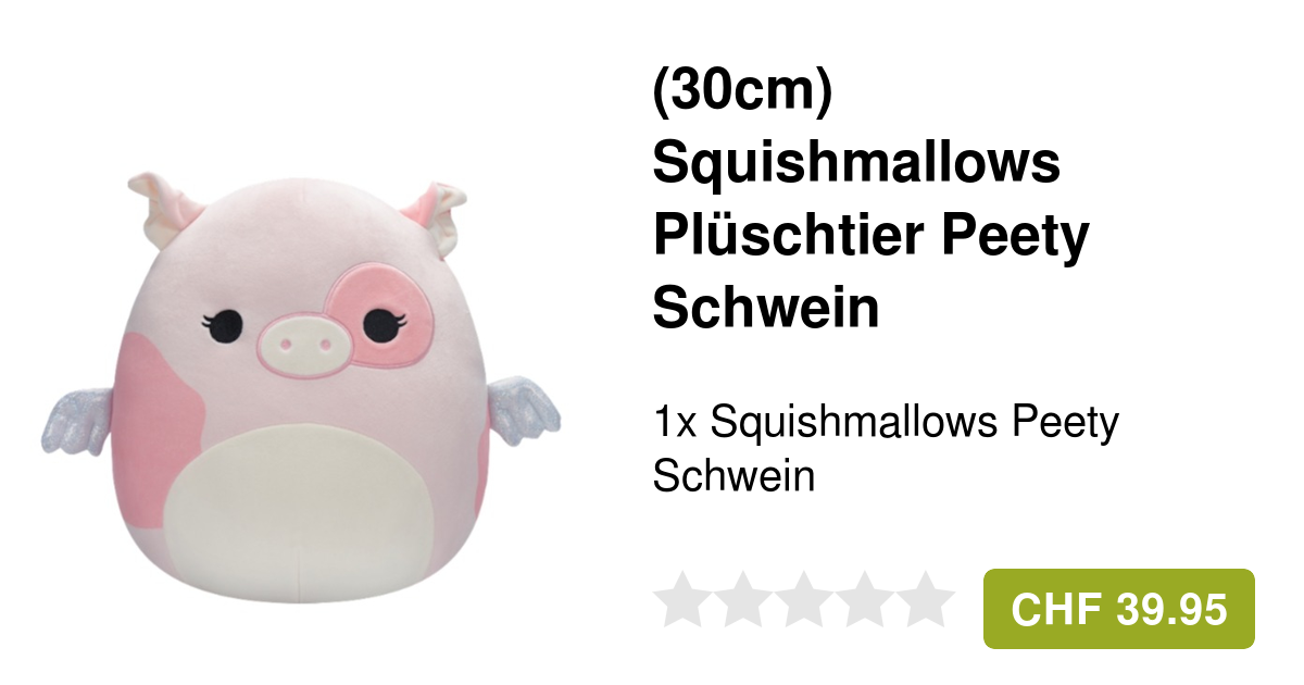 Jazwares Squishmallows Plüschtier Peety Schwein