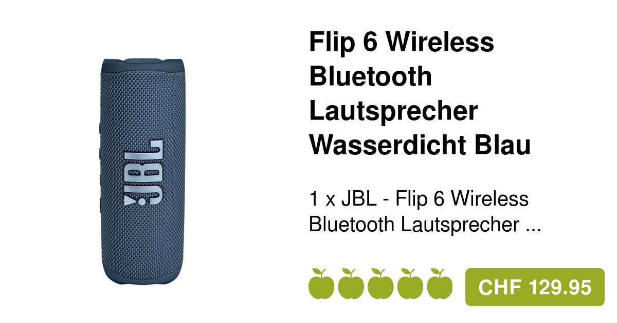 JBL Flip 6 Bluetooth Lautsprecher Blau Wasserdicht