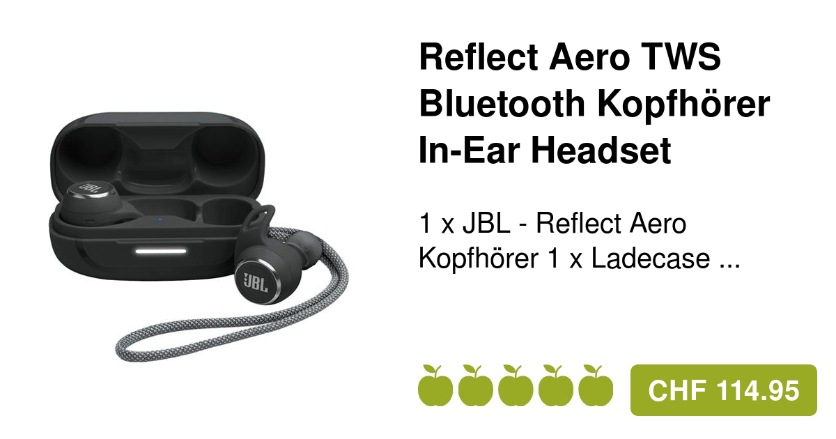 JBL Reflect Aero Bluetooth In-Ear Kopfhörer Schwarz