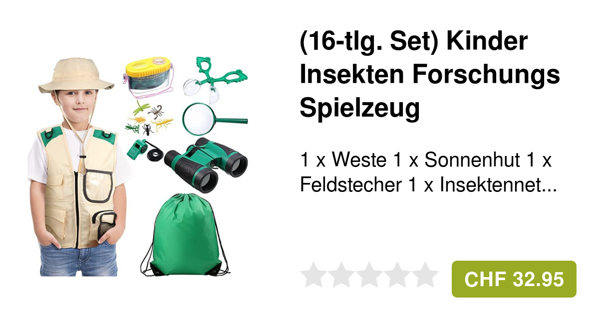 Insektenfänger-Set Für Kinder - Natur Entdecker Set Mit Lupe & Pinzette Ab 4 Jahren