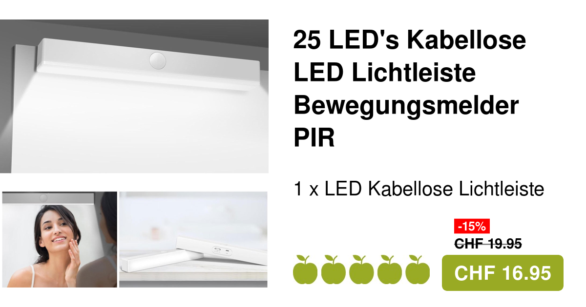 LED Lichtleiste PIR Motion Sensor Halterung Kaltweiss