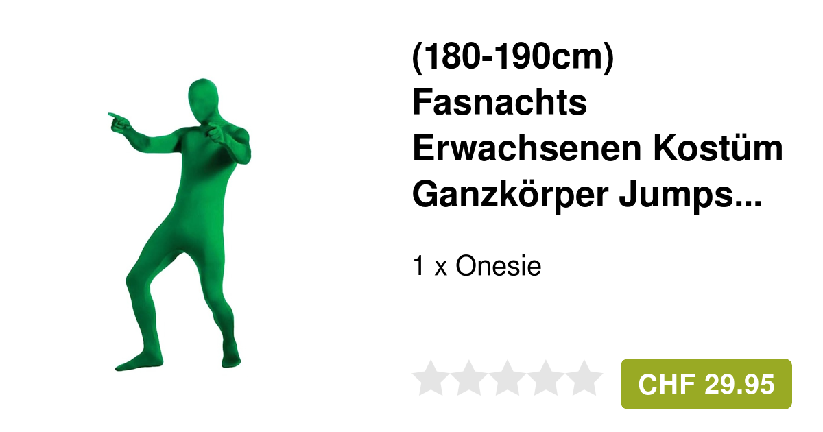 Lustiges Motto Party Kostüm Ganzkörper Onesie Grün