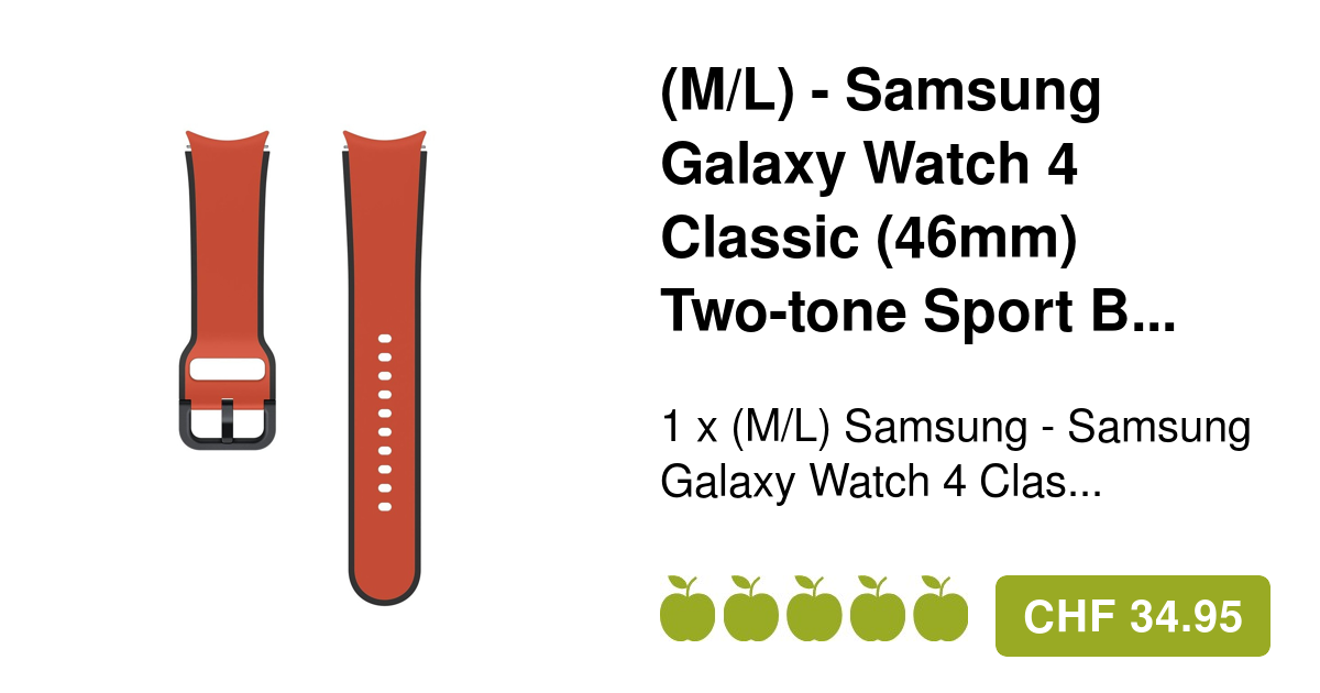 (M/L) Samsung Galaxy Watch 4 Classic (46mm) Twotone Sport Band Rot
