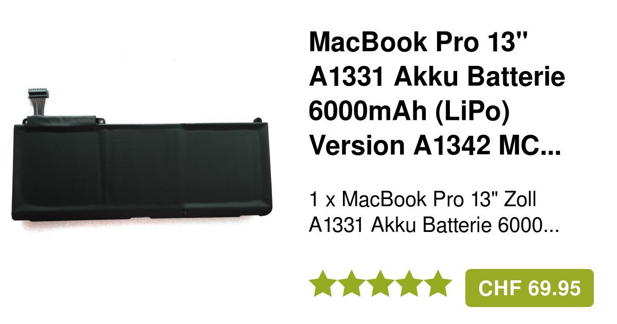 Akku Für Macbook Pro 13 Zoll Mitte 2009