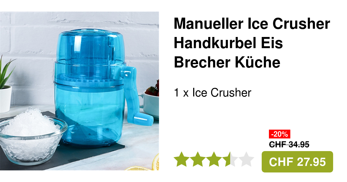 UPKOCH Manueller Eiscrusher - Handkurbel Eiszerkleinerer - Mit Eiswürfelform Für Cocktails