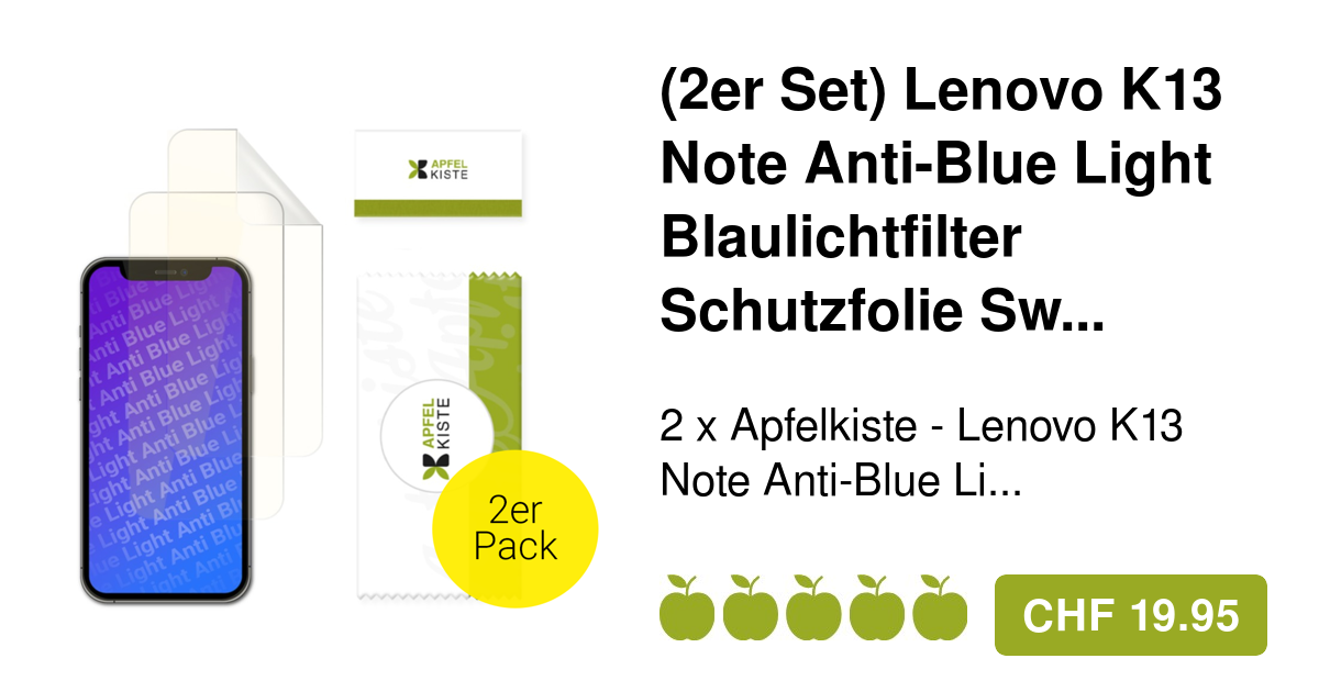 Apfelkiste Realme C55 AntiBlue Light Folie Swiss Made (Case Friendly)