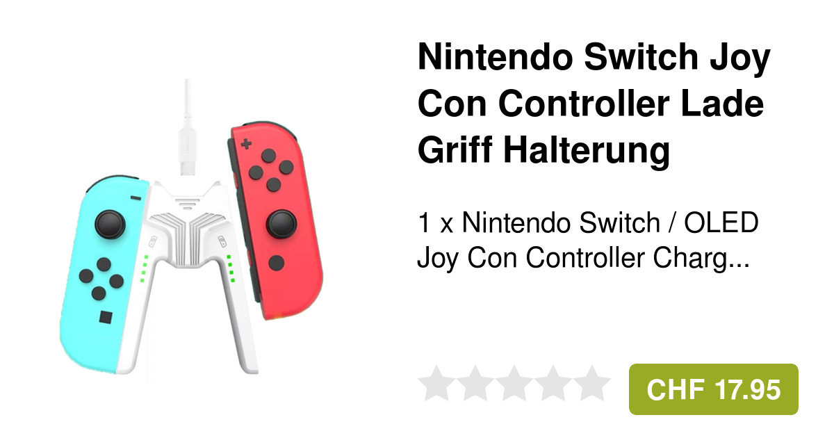 Nintendo Switch Joy Con Controller Lade Griff Weiss