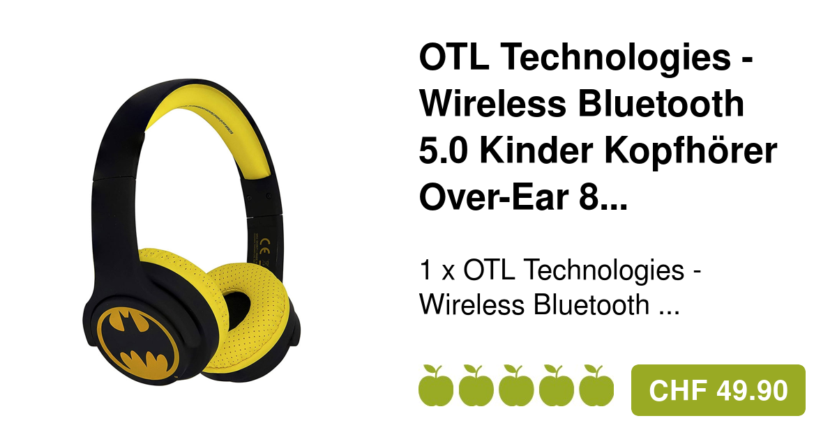Kinder Wireless Over-Ear Bluetooth Batman Kopfhörer