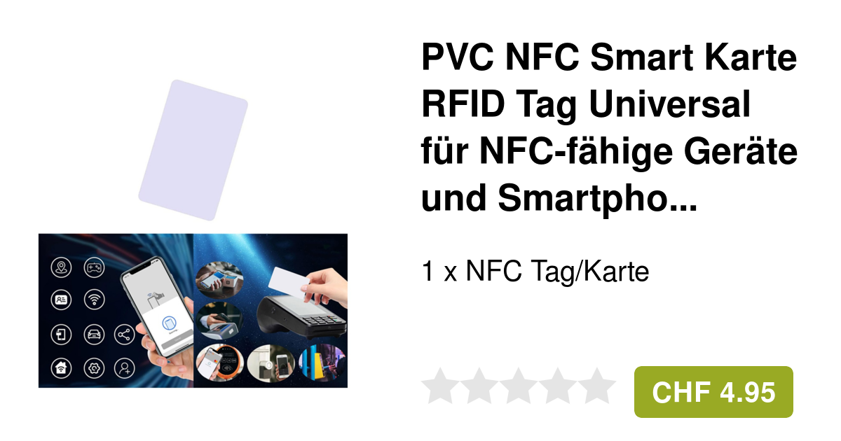 NFC Smart Karte Universal für Smartphones Weiss