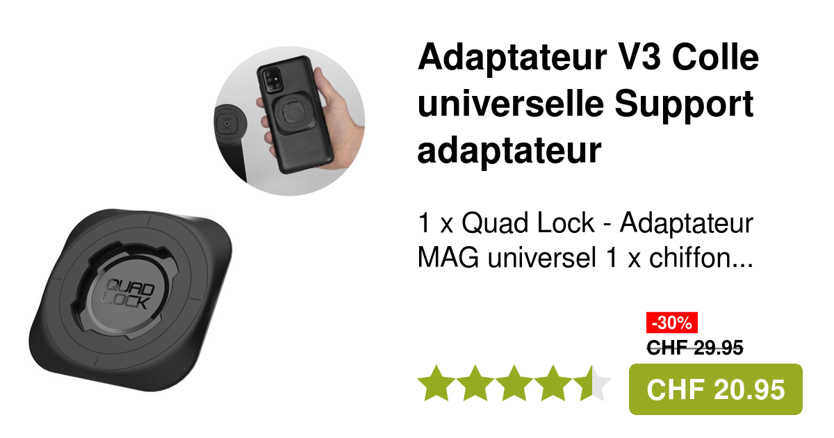 Universal Adapter P20 Pro Quad Lock Fitclic Neo Motorcycle Kit For