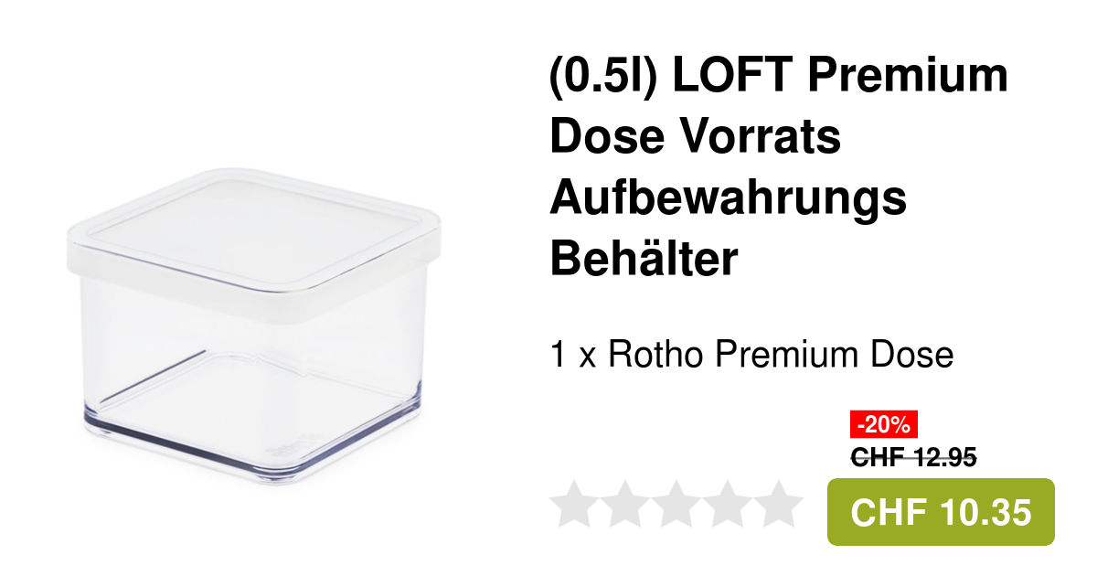 Rotho (0.5l) LOFT Premium Dose Vorrats Behälter Box