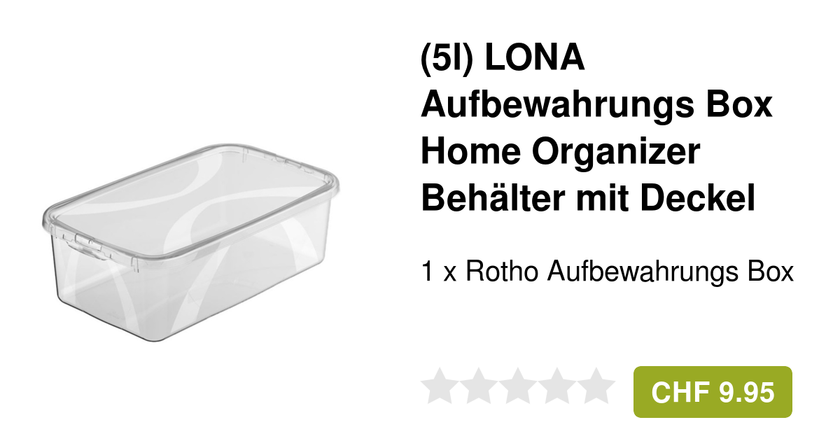 Rotho (5l) LONA Aufbewahrungs Box Organizer Behälter