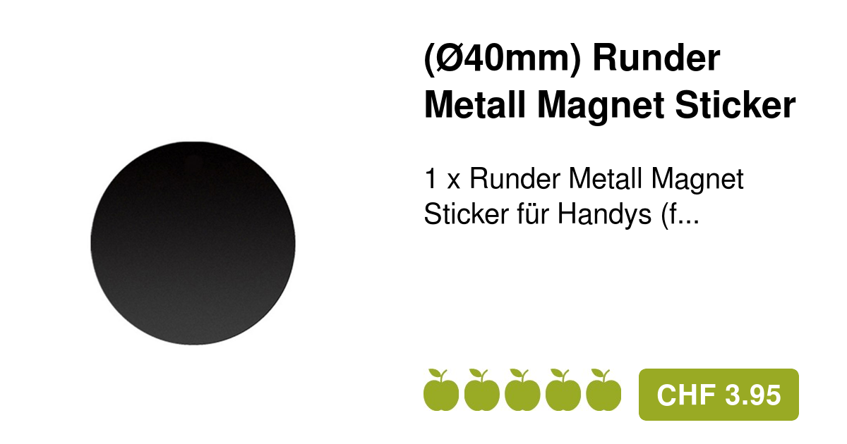Baseus Metall / Leder Magnet Sticker Schwarz/Silber