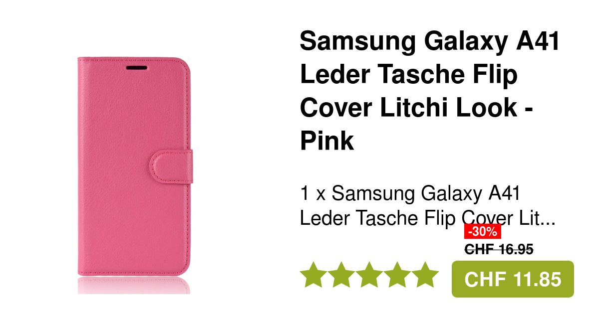 Samsung Galaxy A41 Leder Tasche Litchi Look Pink