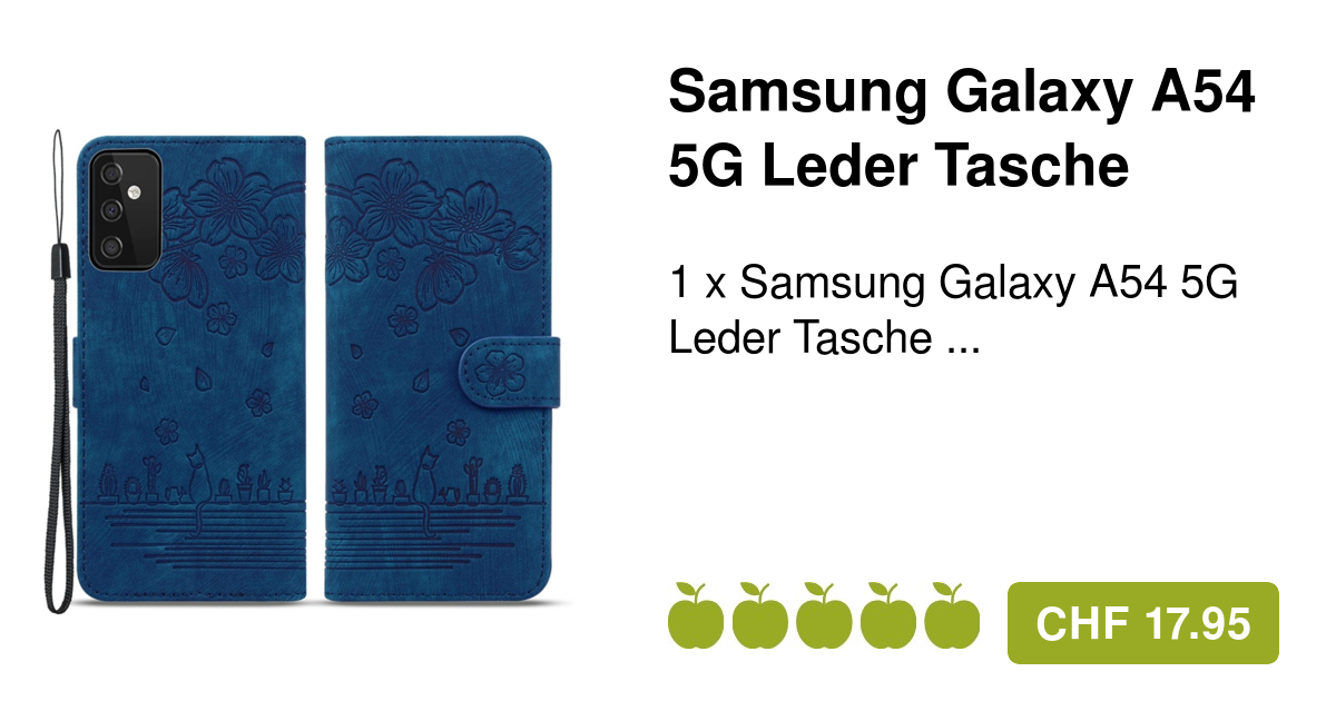 Samsung Galaxy A54 5G Katze & Blumen Imprint Blau