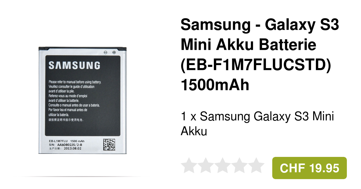 Samsung Galaxy S3 Mini Gt I8200n Akku In Prozent www.apfelkiste.ch