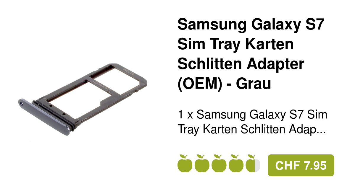 Samsung Galaxy S7 Sim Karten Größe Galaxy S7 Sim Karten Schlitten Adapter - Grau