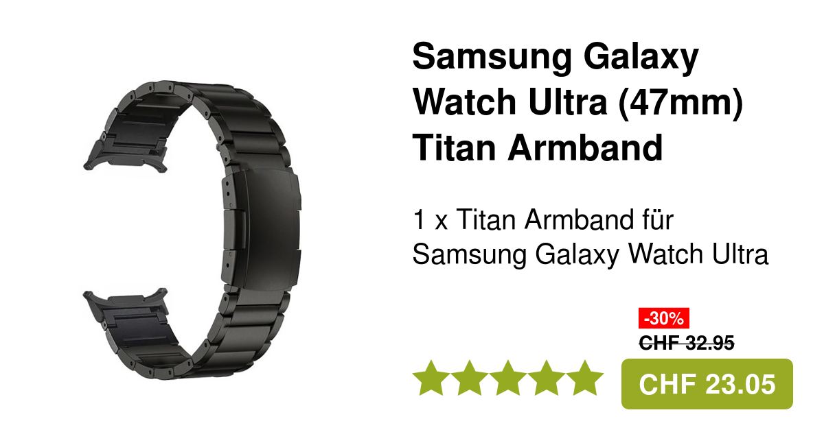 Samsung Galaxy Watch Titan Armband in Schwarz
