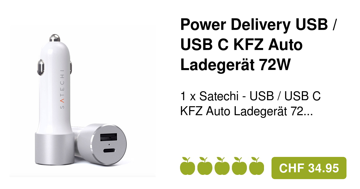 Satechi USB C KFZ Auto Ladegerät 72W (ST-TCPDCCM)