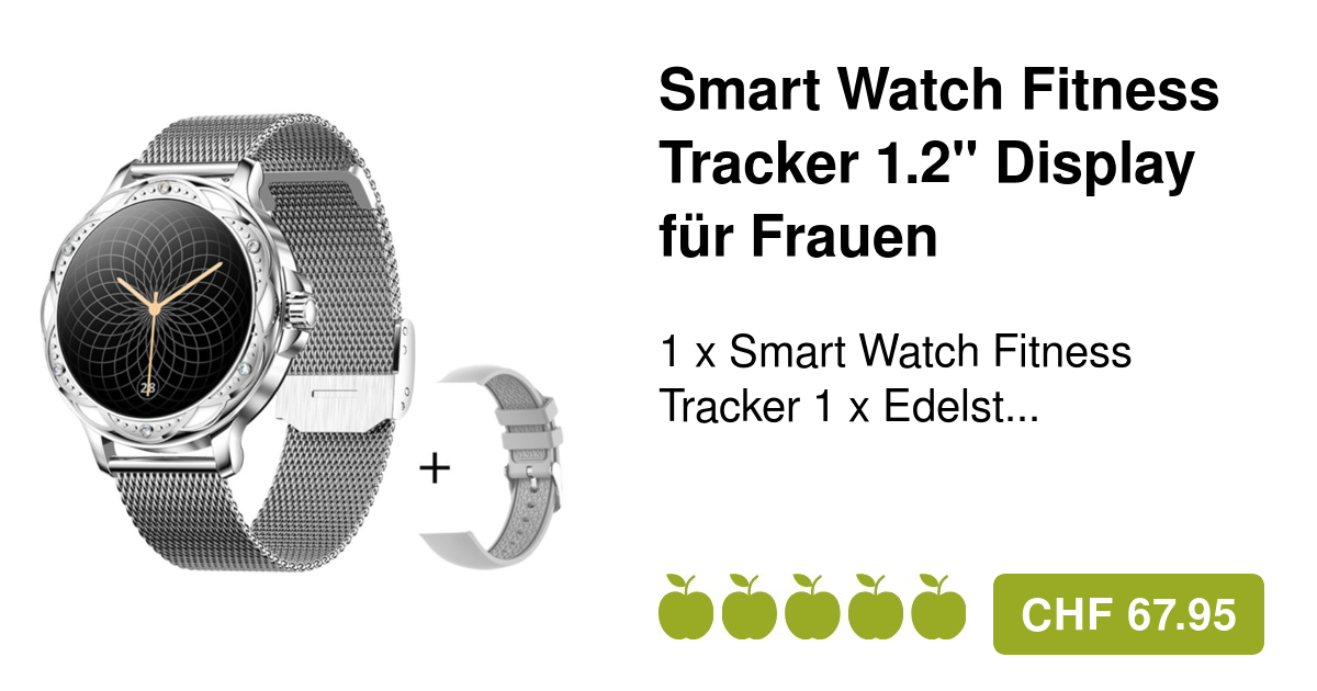 Frauen Smart Watch Fitness Tracker 1.2" Display Silber