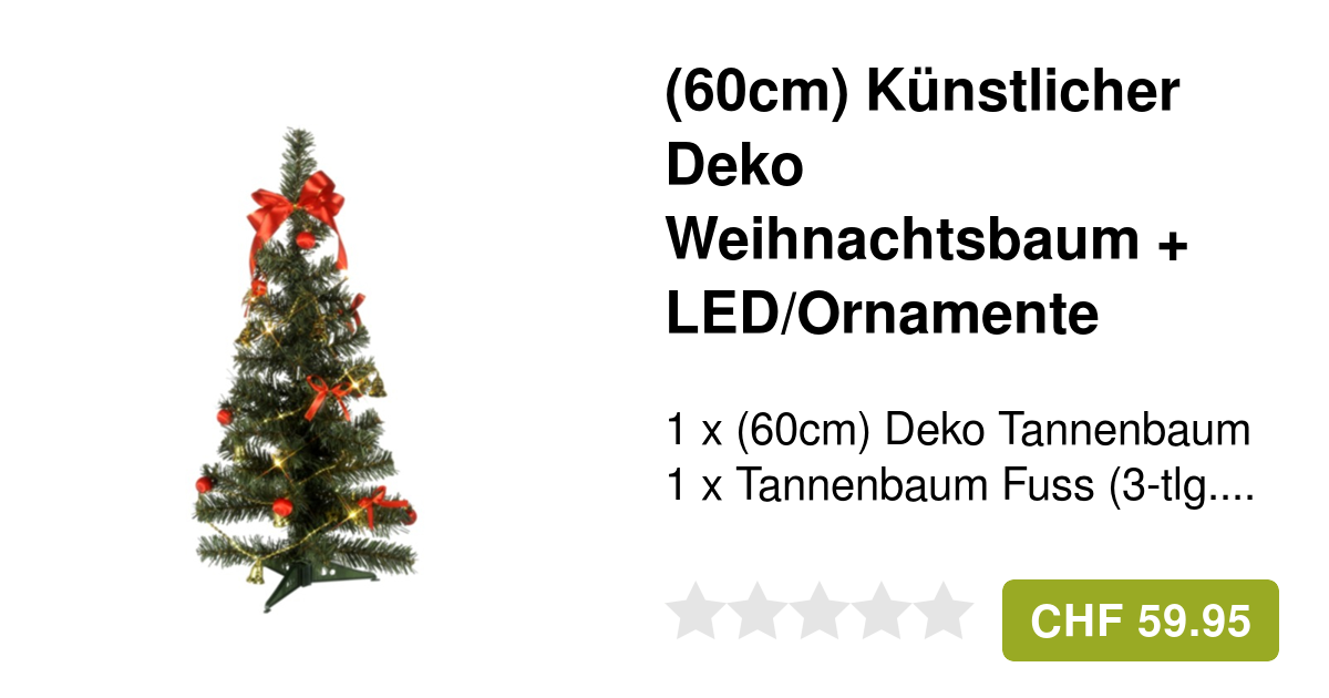 Künstlicher Weihnachtsbaum 60cm - Schmal & Realistisch Mit Beton-Topf