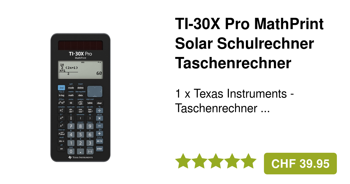 Texas Instruments Ti 30x Pro Multiview Bedienungsanleitung www.apfelkiste.ch