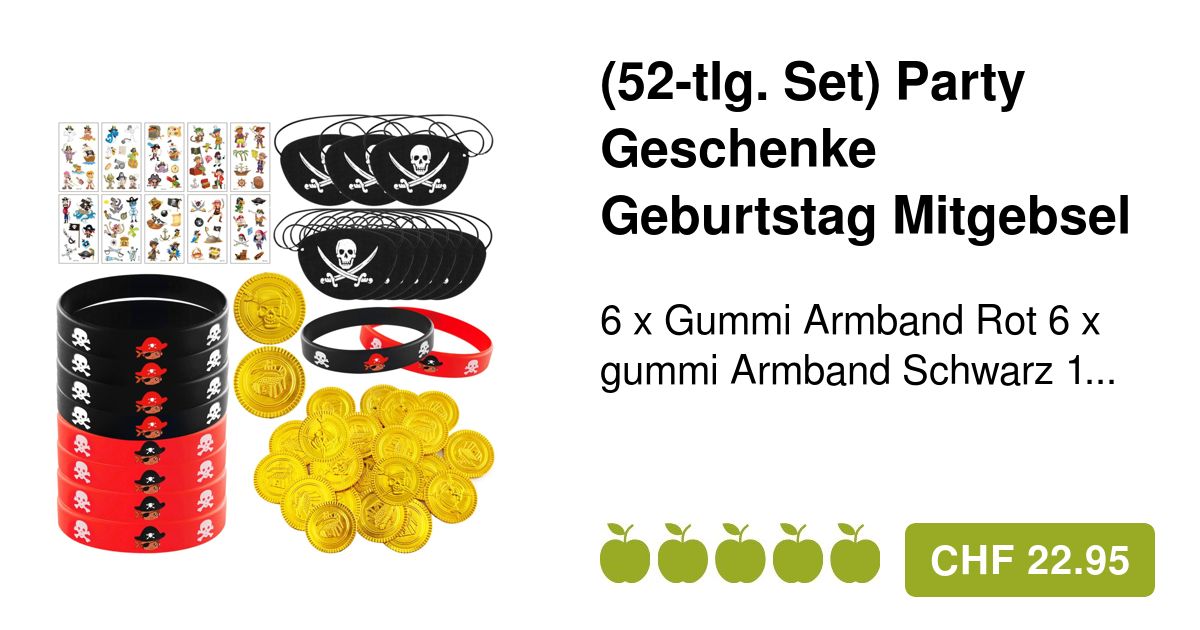 Com-four Piraten Mitgebsel Set 20-teilig - Goodies Für Kindergeburtstag Mottoparty