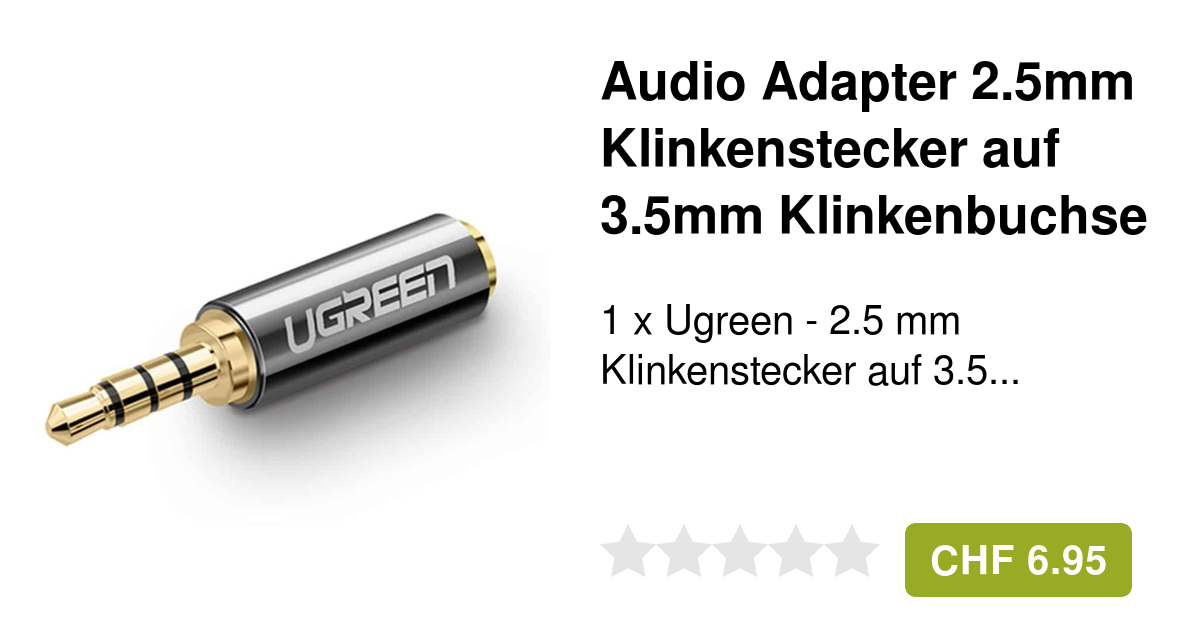 Adaptateur Audio, Jack Mâle 2,5 Mm - Jack Femelle 3,5 M, Stéréo