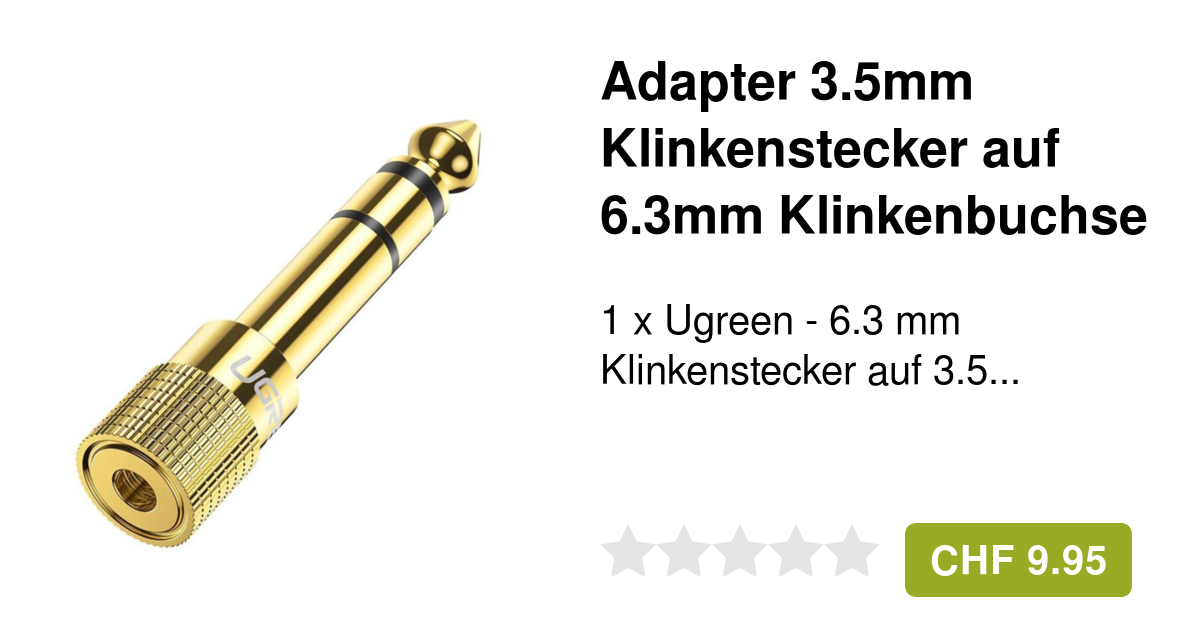 Adapter 3 5mm Klinke Auf 6 3mm Klinke www.apfelkiste.ch