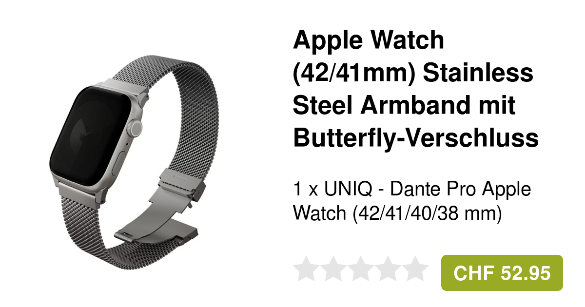 UNIQ Dante Pro Apple Watch Edelstahl Armband Silber