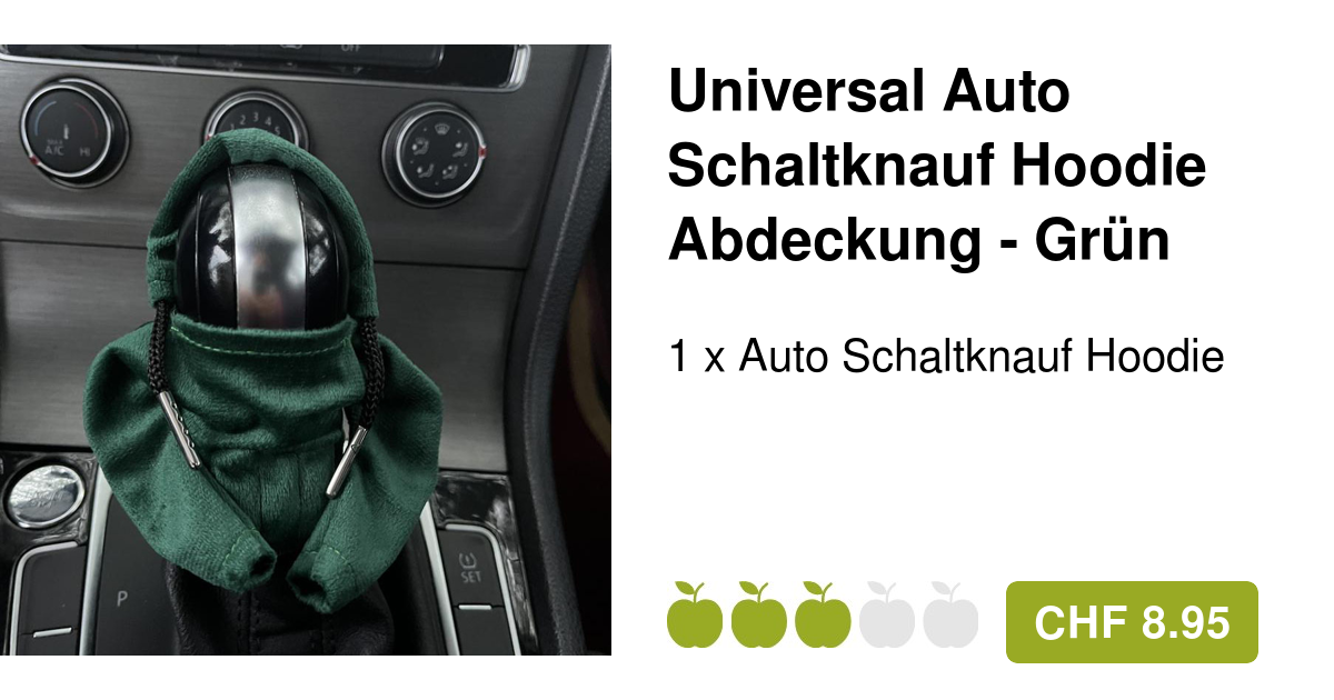 Universal Auto Schaltknauf Hoodie Abdeckung Grün