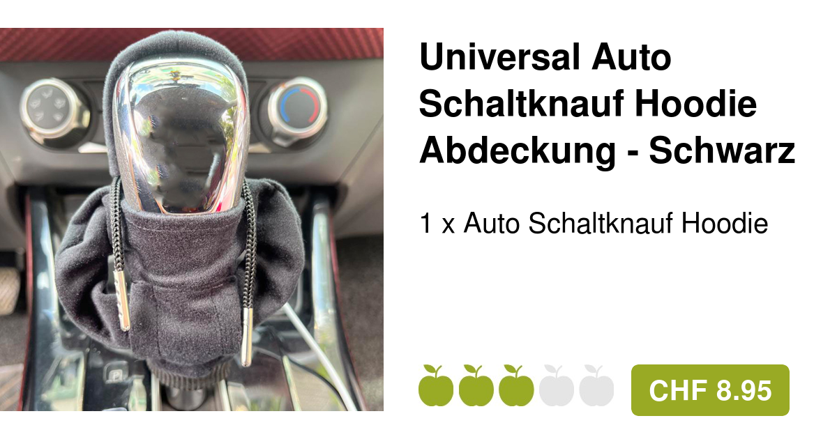 Universal Auto Schaltknauf Hoodie Abdeckung Schwarz