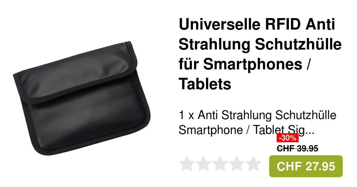 Strahlungs Schutzhülle Smartphone Tablet RFID Schutz
