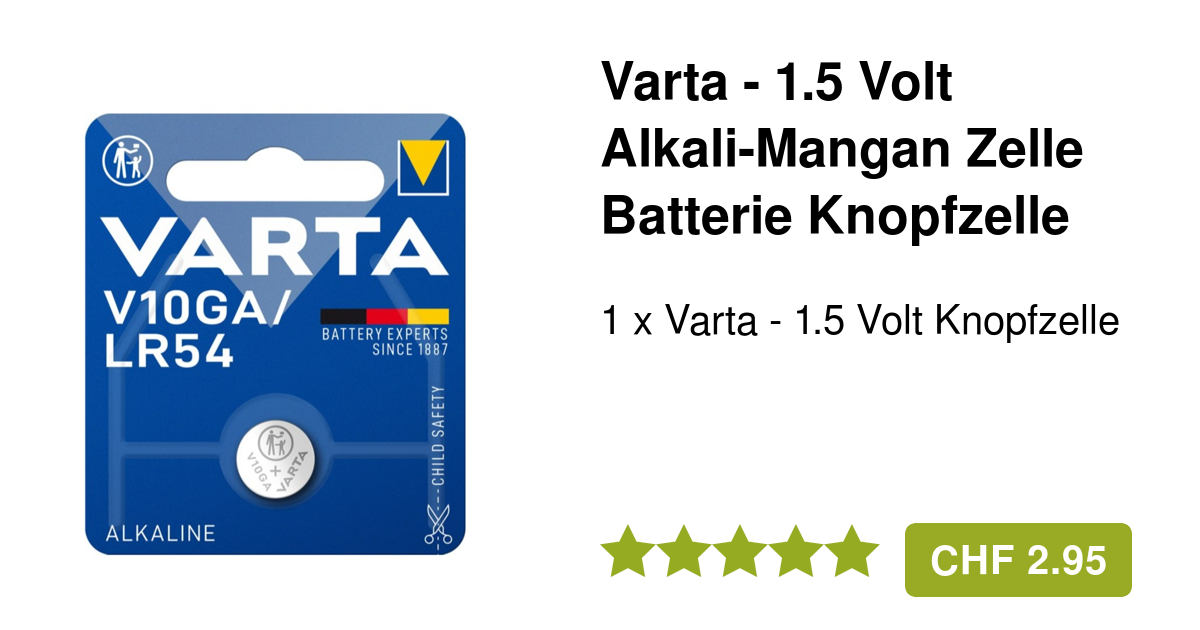Varta - 1.5Volt Alkali-Mangan Knopfzelle LR54/V10GA