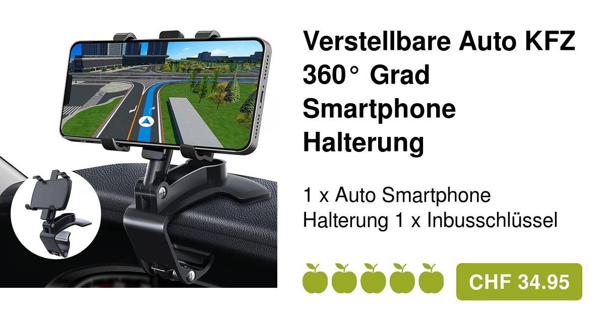 Handyhalter Auto 360° Drehbar KFZ Smartphone Armaturenbrett/Sonnenblende/ Spiegel – Tacos Y Mas