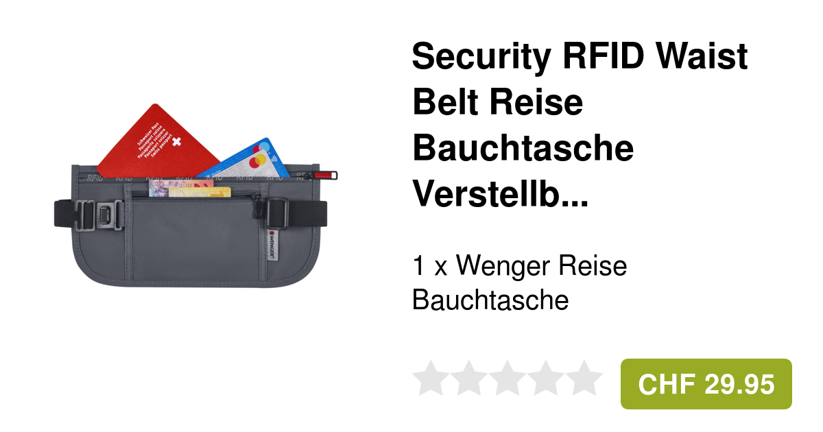 WENGER Security RFID Waist Belt Reise Bauchtasche
