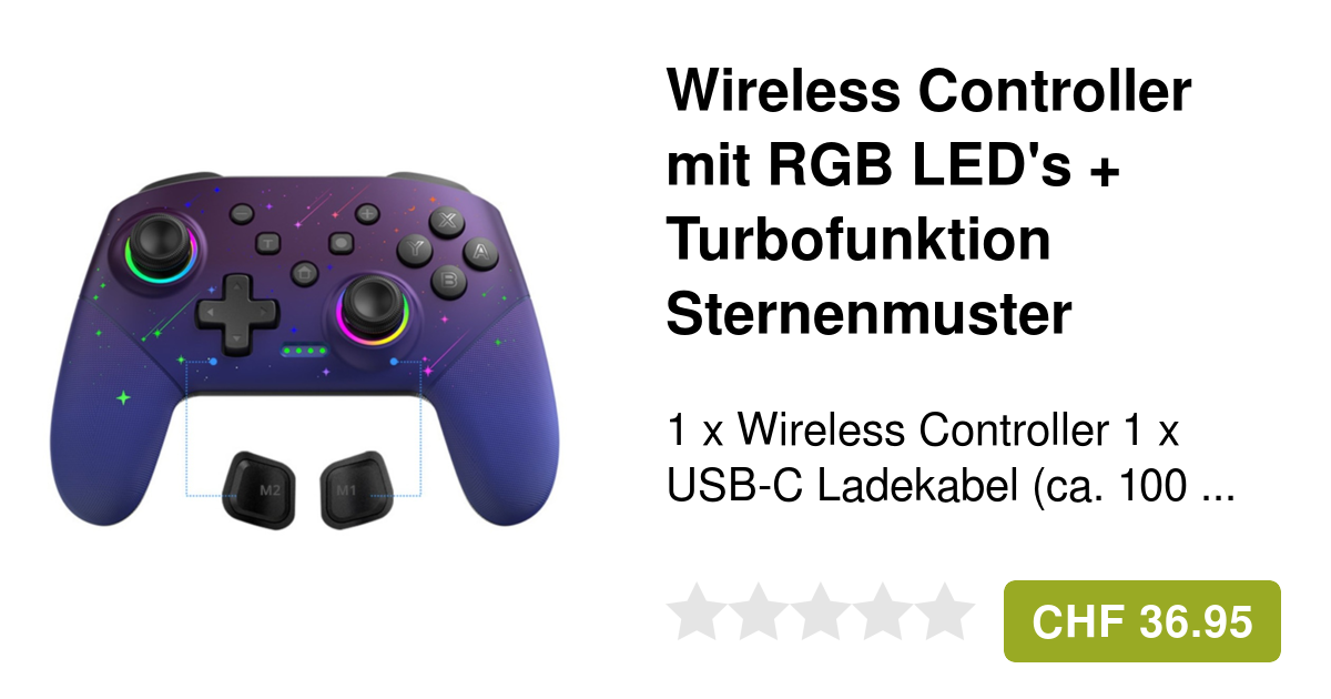 Wireless Gaming BT Controller mit RGB Sternenmuster