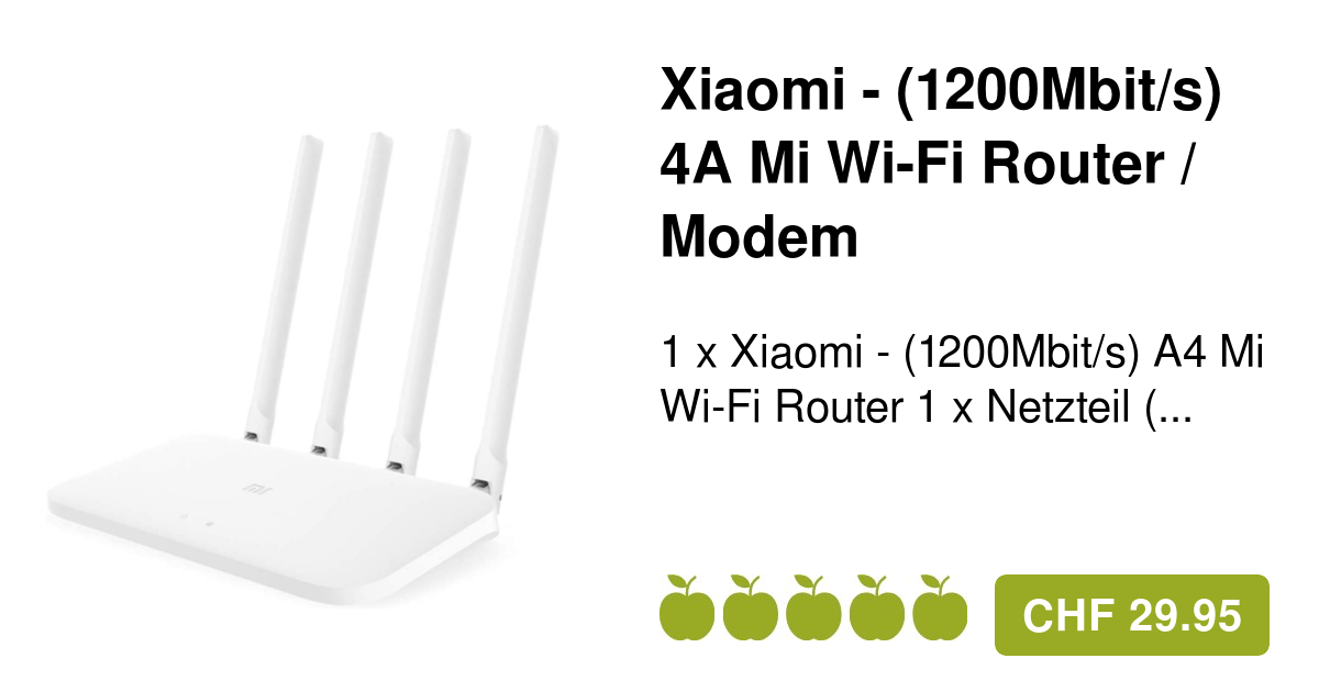 Xiaomi - (1200Mbit/s) 4A Mi Wi-Fi Router WLAN Modem